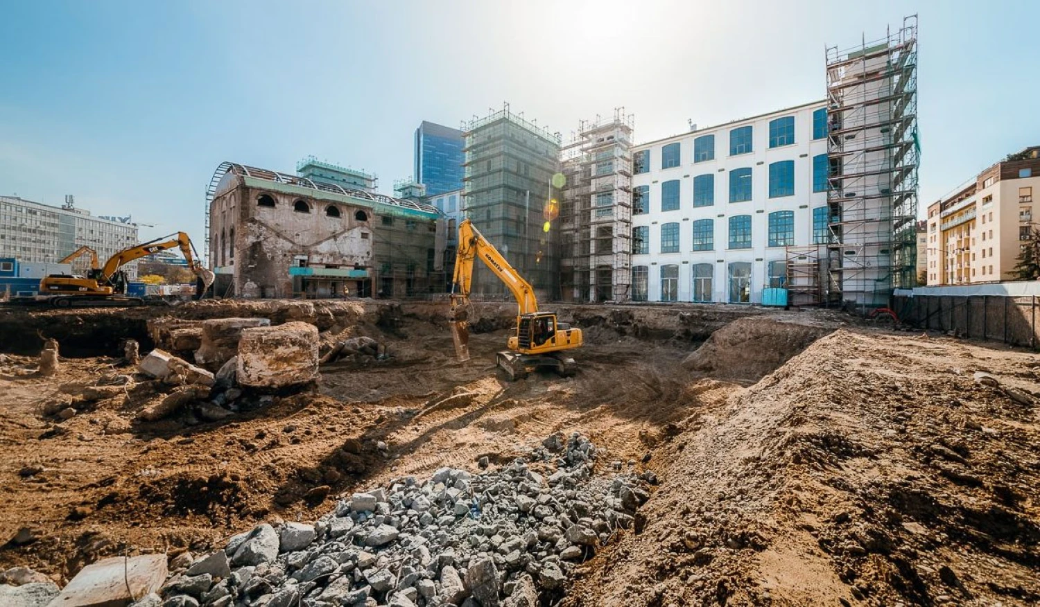 na snímke vykopové práce