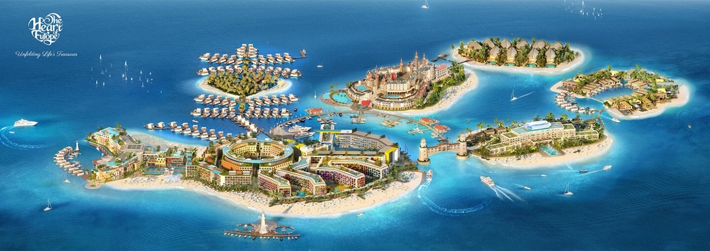V Dubaji otvoria luxusný projekt The Heart Of Europe. Bude mať šesť výstredných ostrovov