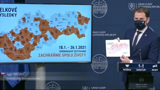 Vláda zverejnila výsledky testovania. Bratislava do druhého kola nepôjde, 36 ďalších okresov však áno