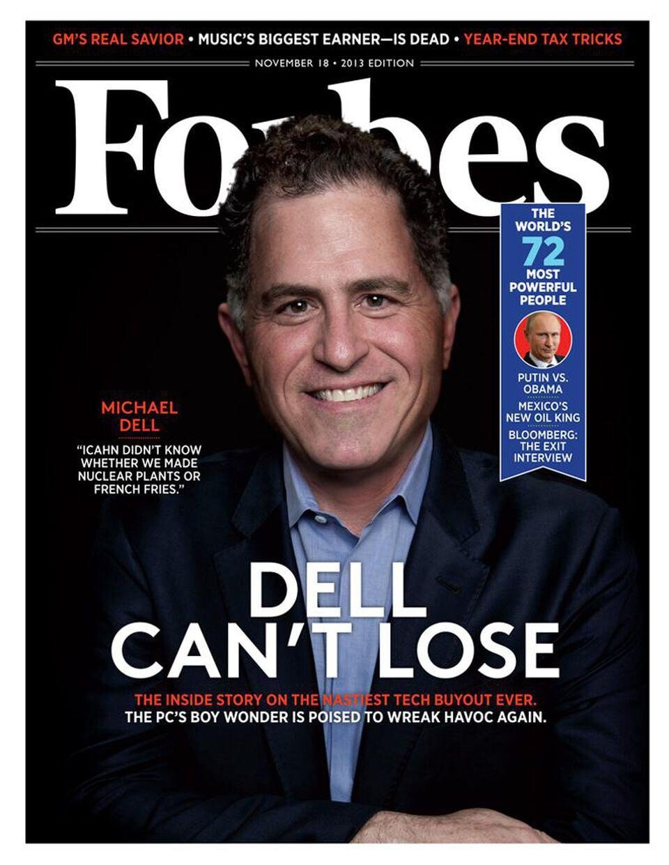 Michael Dell na titulke Forbesu v roku 2013.