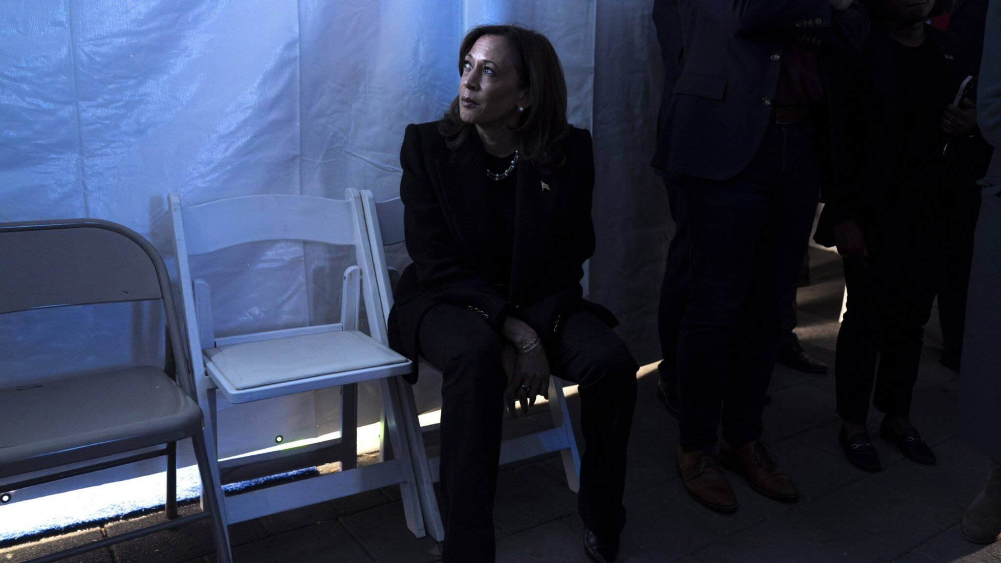 Kamala Harris počas volebnej noci.