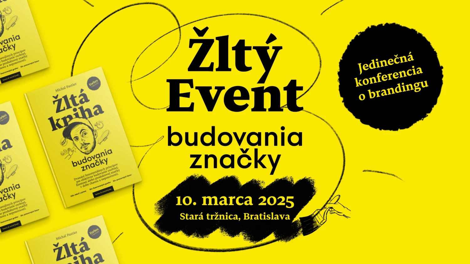 Žltý event budovania značky