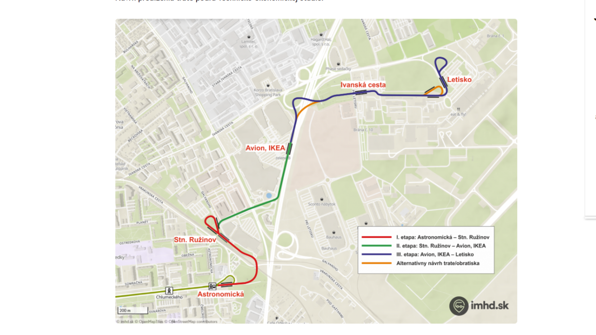 Na snímke vizualizácia expanzie Ružinovskej električkovej radiály