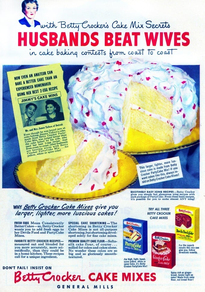 Betty Crocker a jej recept na pečenie.
