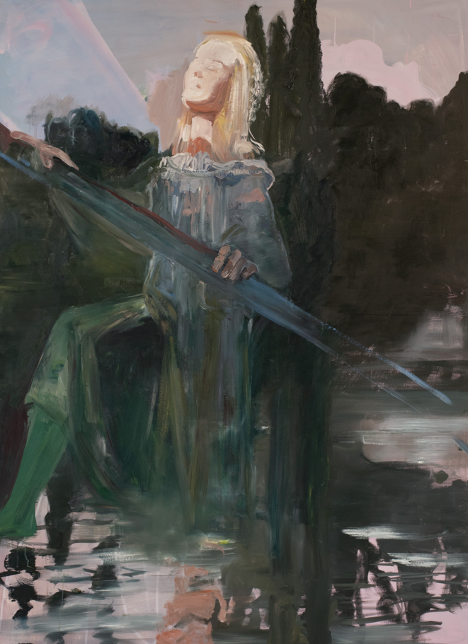 Jana Farmanová: Krok do svetla. 180 x 130 cm, olej, 2025. 