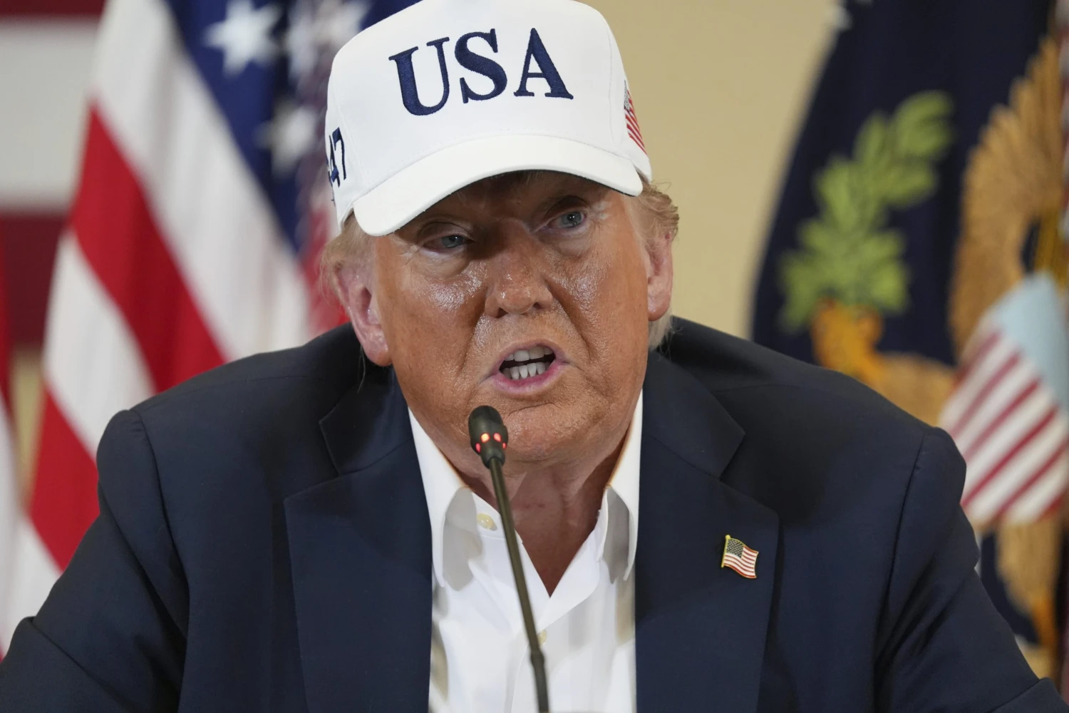 Na snímke Donald Trump v čapici