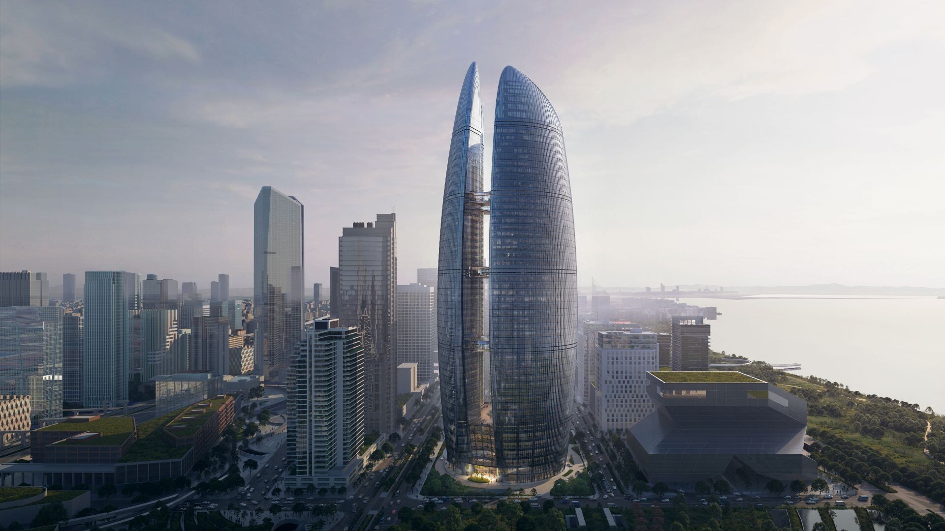 na snímke mrakodrap