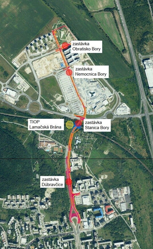 Na snímke mapka Borov