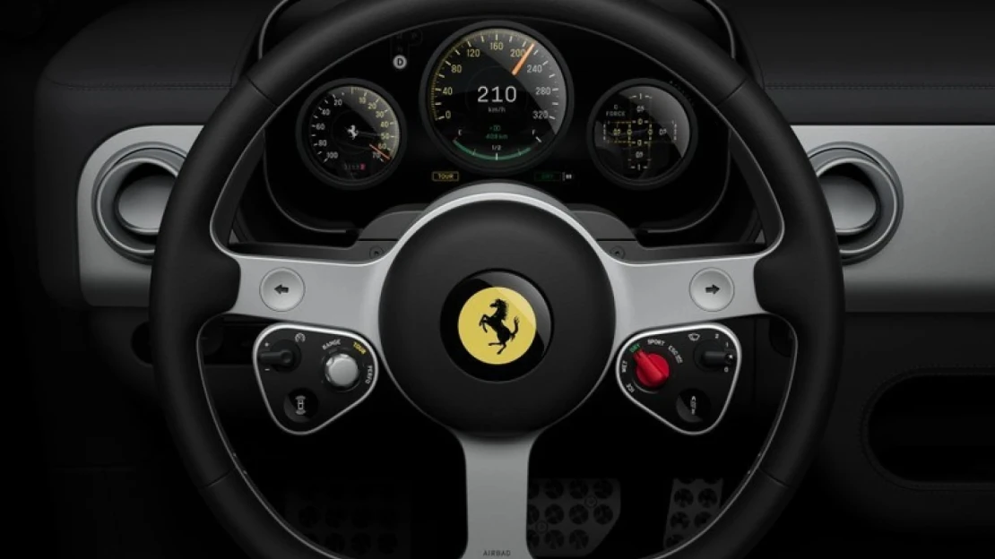 Toto je interiér elektrického Ferrari. Stojí za ním muž, ktorý navrhol iPhone