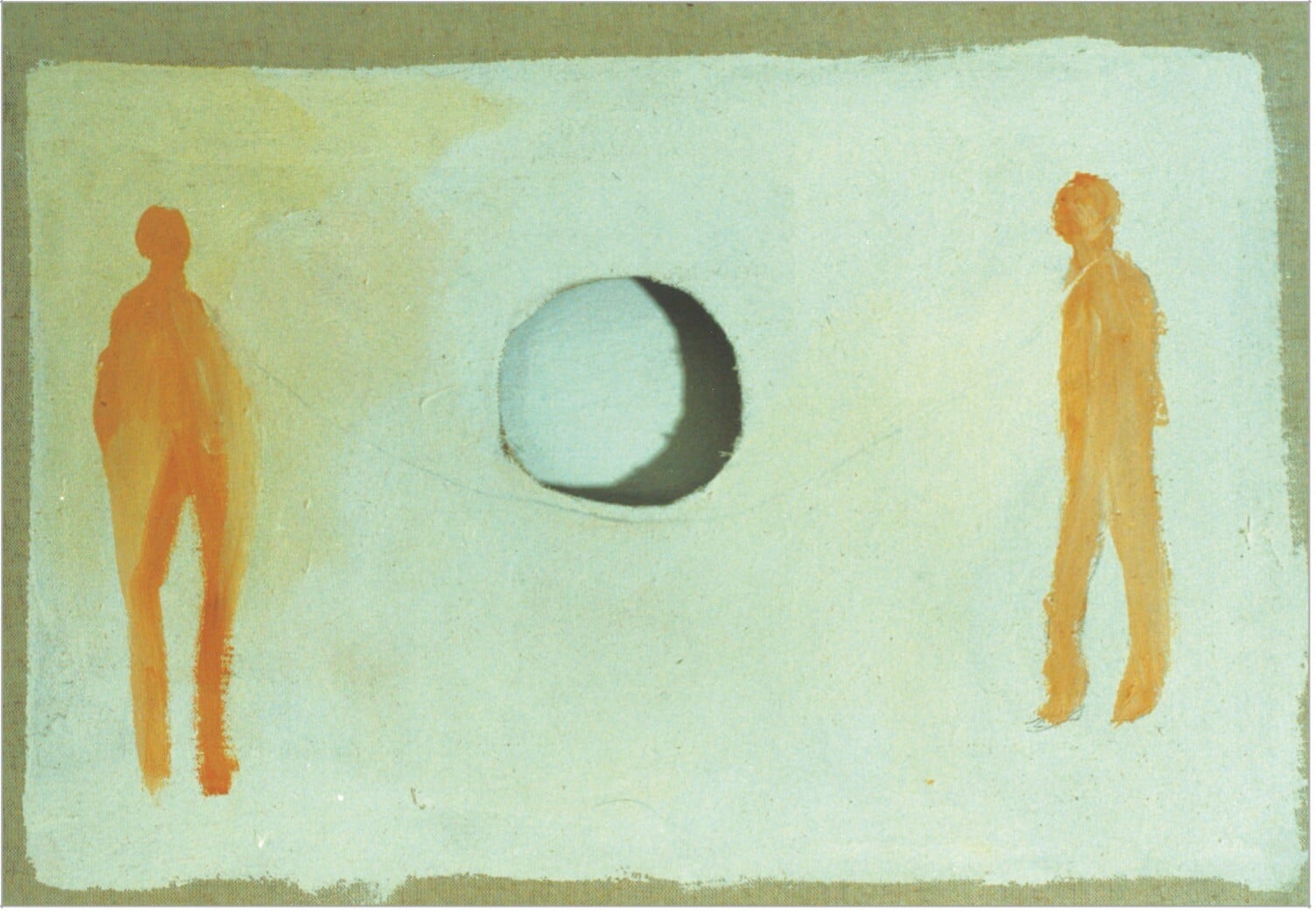 „Plno je prázdno“, 1991, acryl na plátne, perforácia, 40x60cm