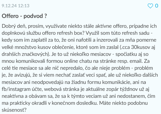 Offero - diskusia